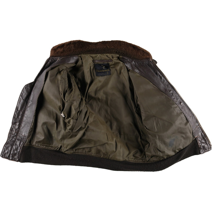 90'S Startown G-1 Type Leather Flight Jacket Men's Size L Vintage unknown brown type Vintage Second Hand