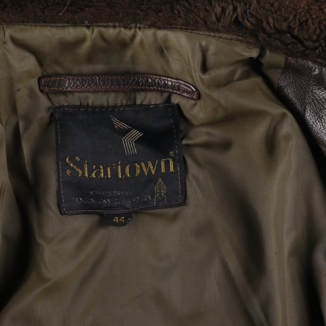 90'S Startown G-1 Type Leather Flight Jacket Men's Size L Vintage unknown brown type Vintage Second Hand