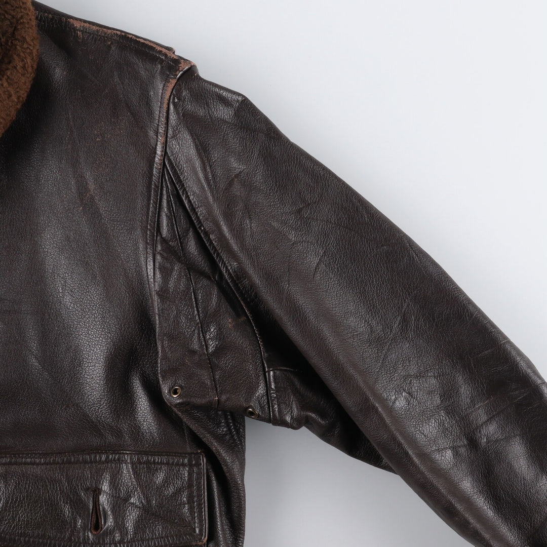 90'S Startown G-1 Type Leather Flight Jacket Men's Size L Vintage unknown brown type Vintage Second Hand