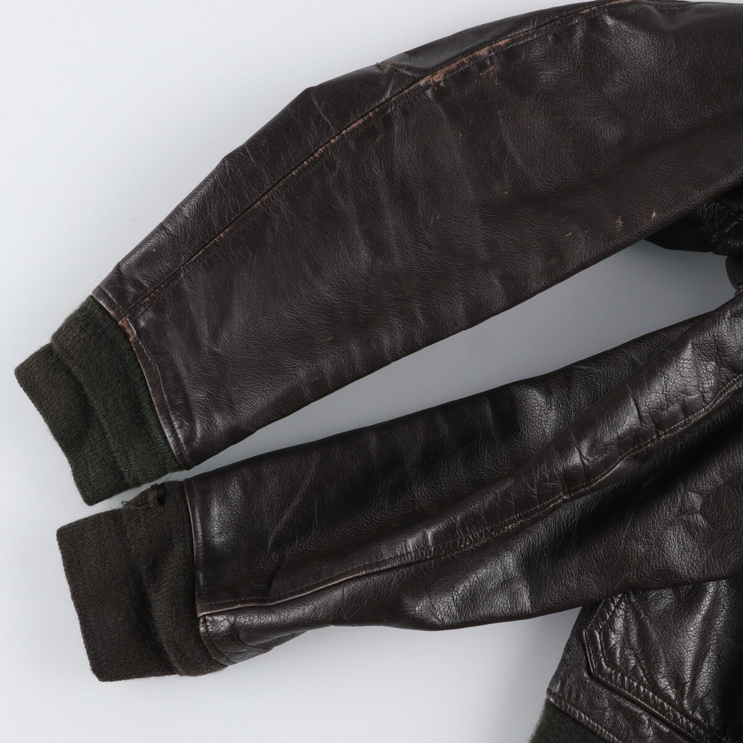 90'S Startown G-1 Type Leather Flight Jacket Men's Size L Vintage unknown brown type Vintage Second Hand