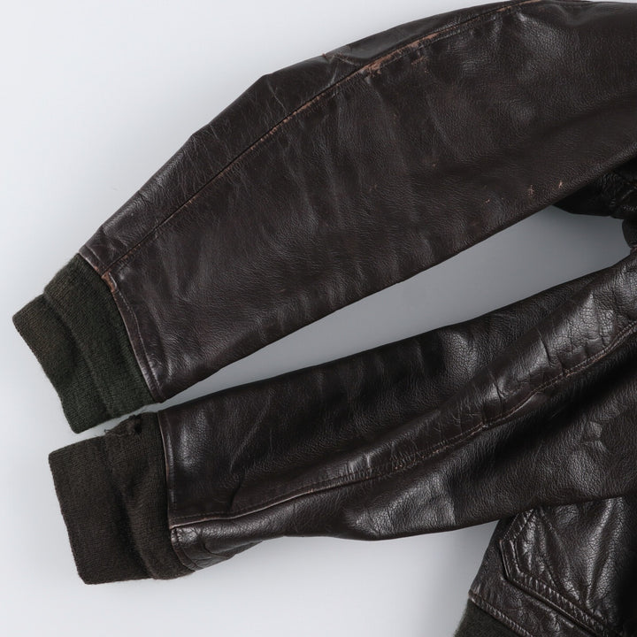 90'S Startown G-1 Type Leather Flight Jacket Men's Size L Vintage unknown brown type Vintage Second Hand