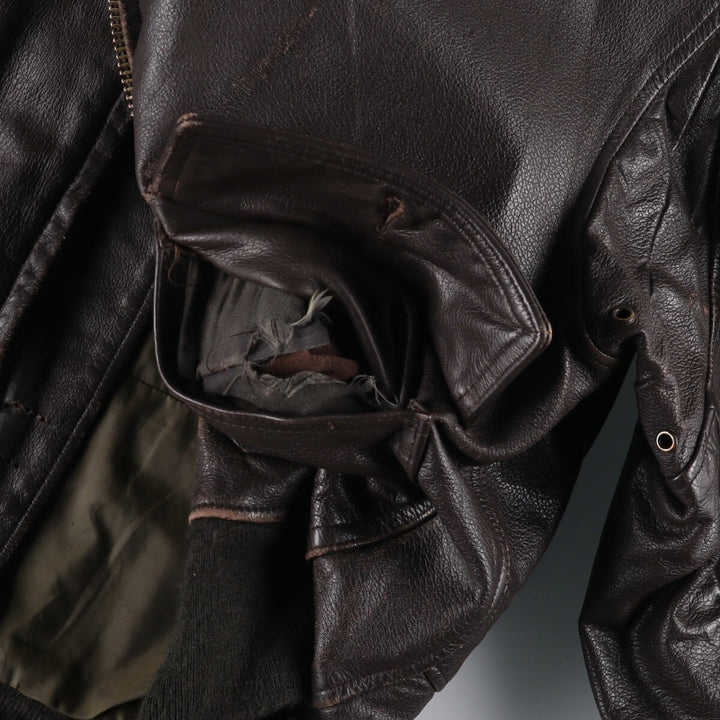 90'S Startown G-1 Type Leather Flight Jacket Men's Size L Vintage unknown brown type Vintage Second Hand