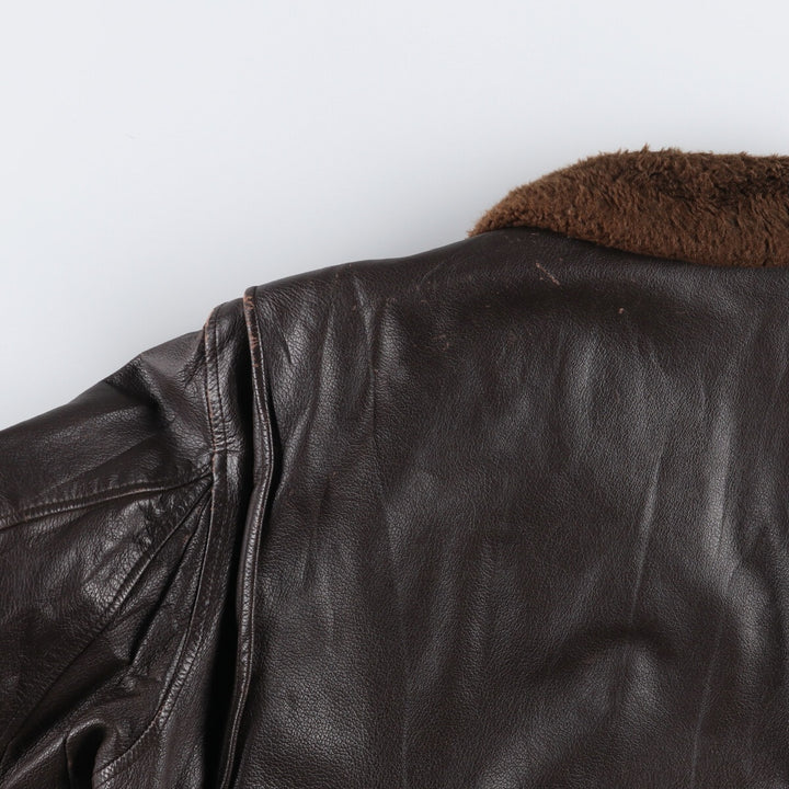 90'S Startown G-1 Type Leather Flight Jacket Men's Size L Vintage unknown brown type Vintage Second Hand