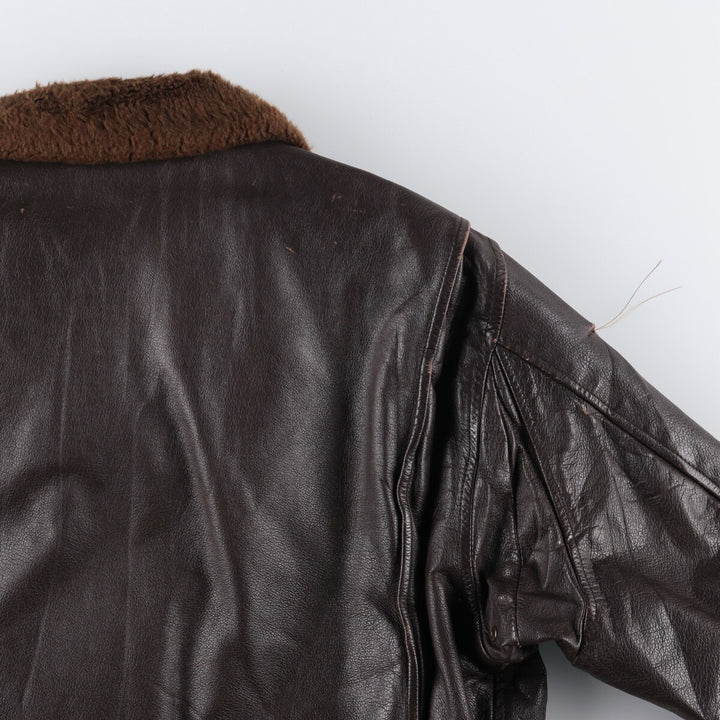 90'S Startown G-1 Type Leather Flight Jacket Men's Size L Vintage unknown brown type Vintage Second Hand