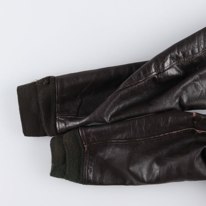 90'S Startown G-1 Type Leather Flight Jacket Men's Size L Vintage unknown brown type Vintage Second Hand