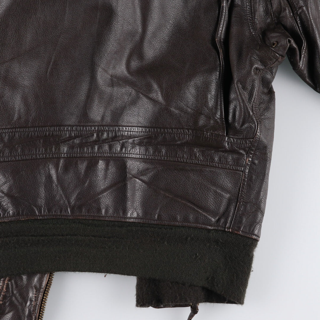 90'S Startown G-1 Type Leather Flight Jacket Men's Size L Vintage unknown brown type Vintage Second Hand