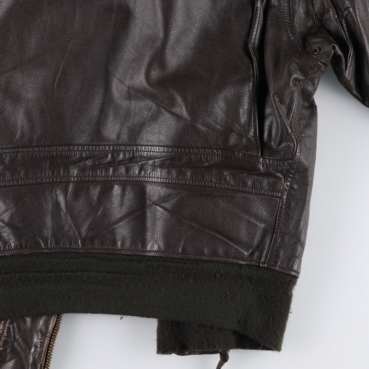 90'S Startown G-1 Type Leather Flight Jacket Men's Size L Vintage unknown brown type Vintage Second Hand