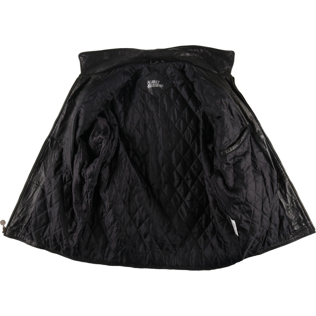 Planet Hollywood PLANET HOLLYWOOD Leather Blouson Type Men's Size L genuine leather black type Vintage Second Hand