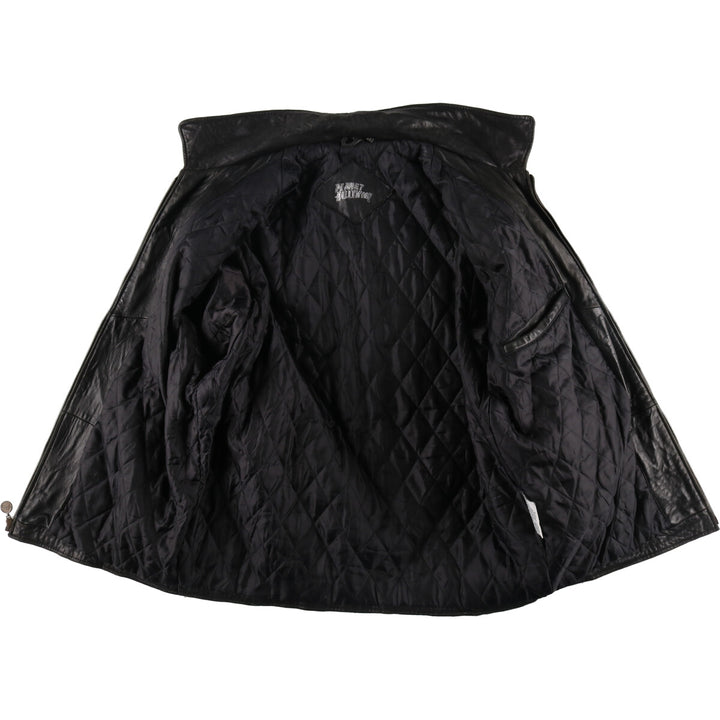 Planet Hollywood PLANET HOLLYWOOD Leather Blouson Type Men's Size L genuine leather black type Vintage Second Hand