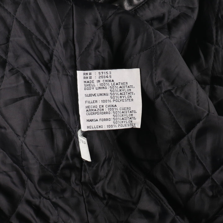 Planet Hollywood PLANET HOLLYWOOD Leather Blouson Type Men's Size L genuine leather black type Vintage Second Hand