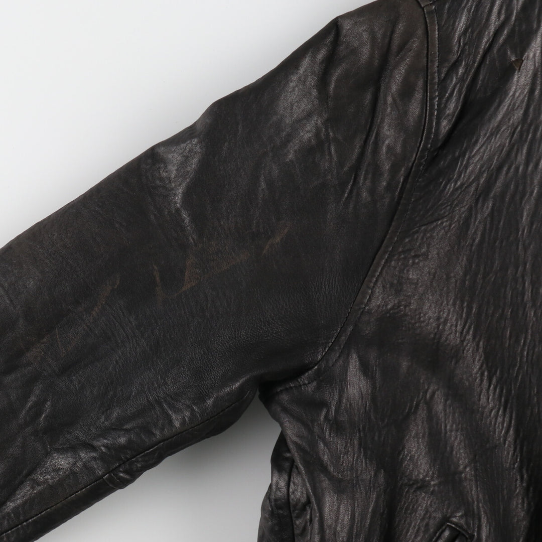 Planet Hollywood PLANET HOLLYWOOD Leather Blouson Type Men's Size L genuine leather black type Vintage Second Hand