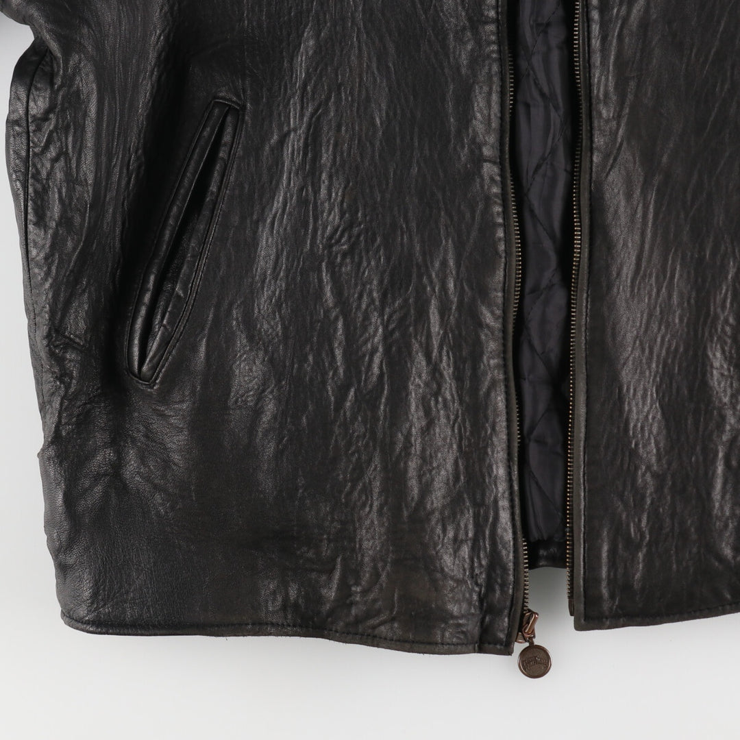 Planet Hollywood PLANET HOLLYWOOD Leather Blouson Type Men's Size L genuine leather black type Vintage Second Hand