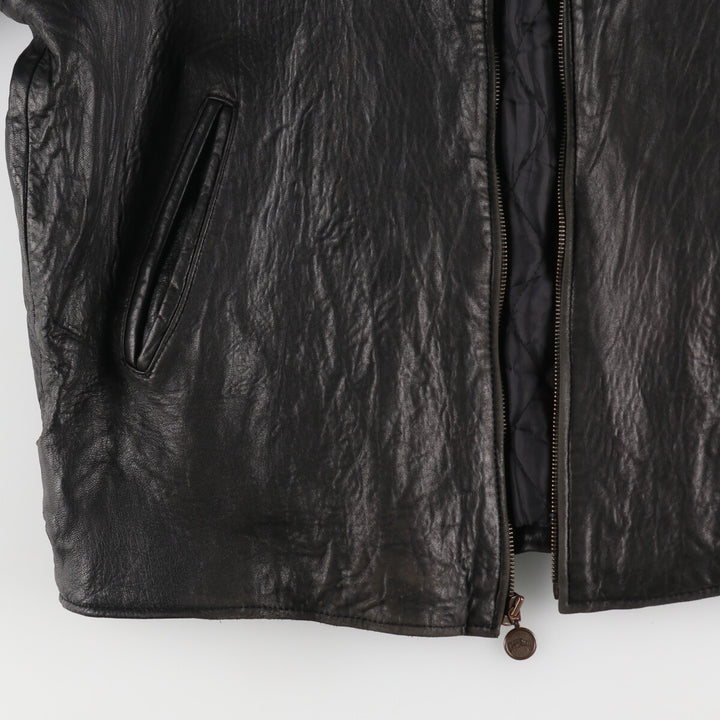 Planet Hollywood PLANET HOLLYWOOD Leather Blouson Type Men's Size L genuine leather black type Vintage Second Hand