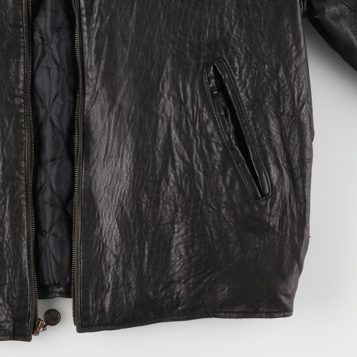 Planet Hollywood PLANET HOLLYWOOD Leather Blouson Type Men's Size L genuine leather black type Vintage Second Hand