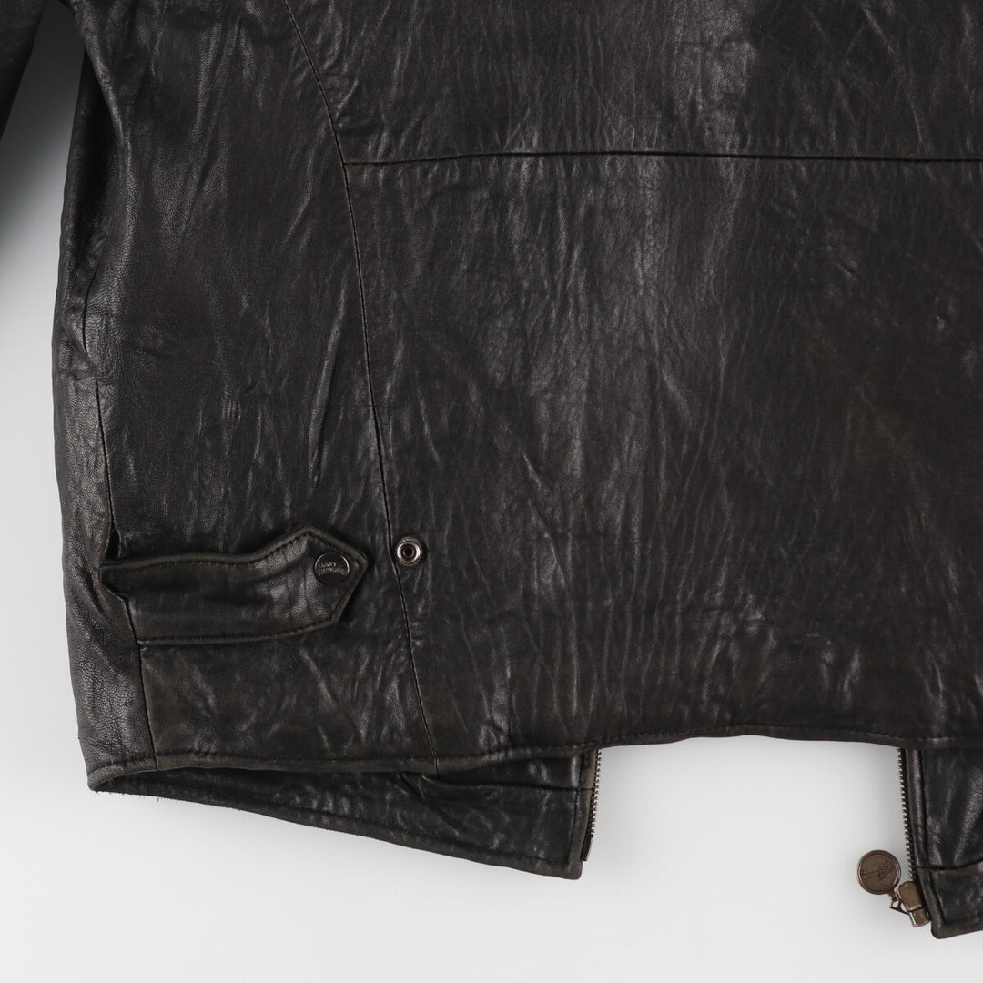 Planet Hollywood PLANET HOLLYWOOD Leather Blouson Type Men's Size L genuine leather black type Vintage Second Hand