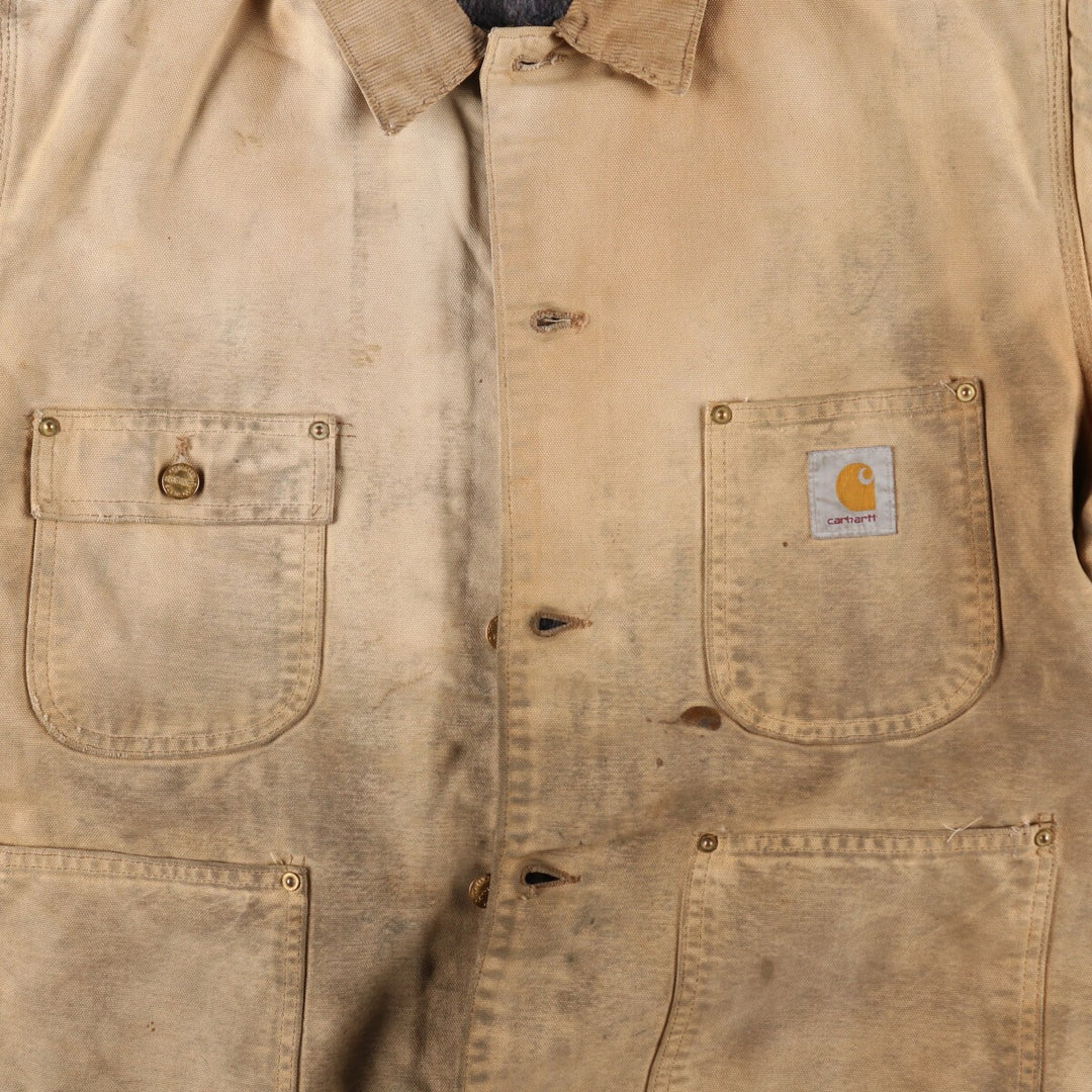 ~90'S Carhartt Michigan Chore Coat Duck Coverall Made in USA Men's L Size Vintage /eaa496342