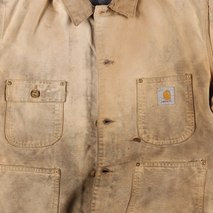 ~90'S Carhartt Michigan Chore Coat Duck Coverall Made in USA Men's L Size Vintage /eaa496342