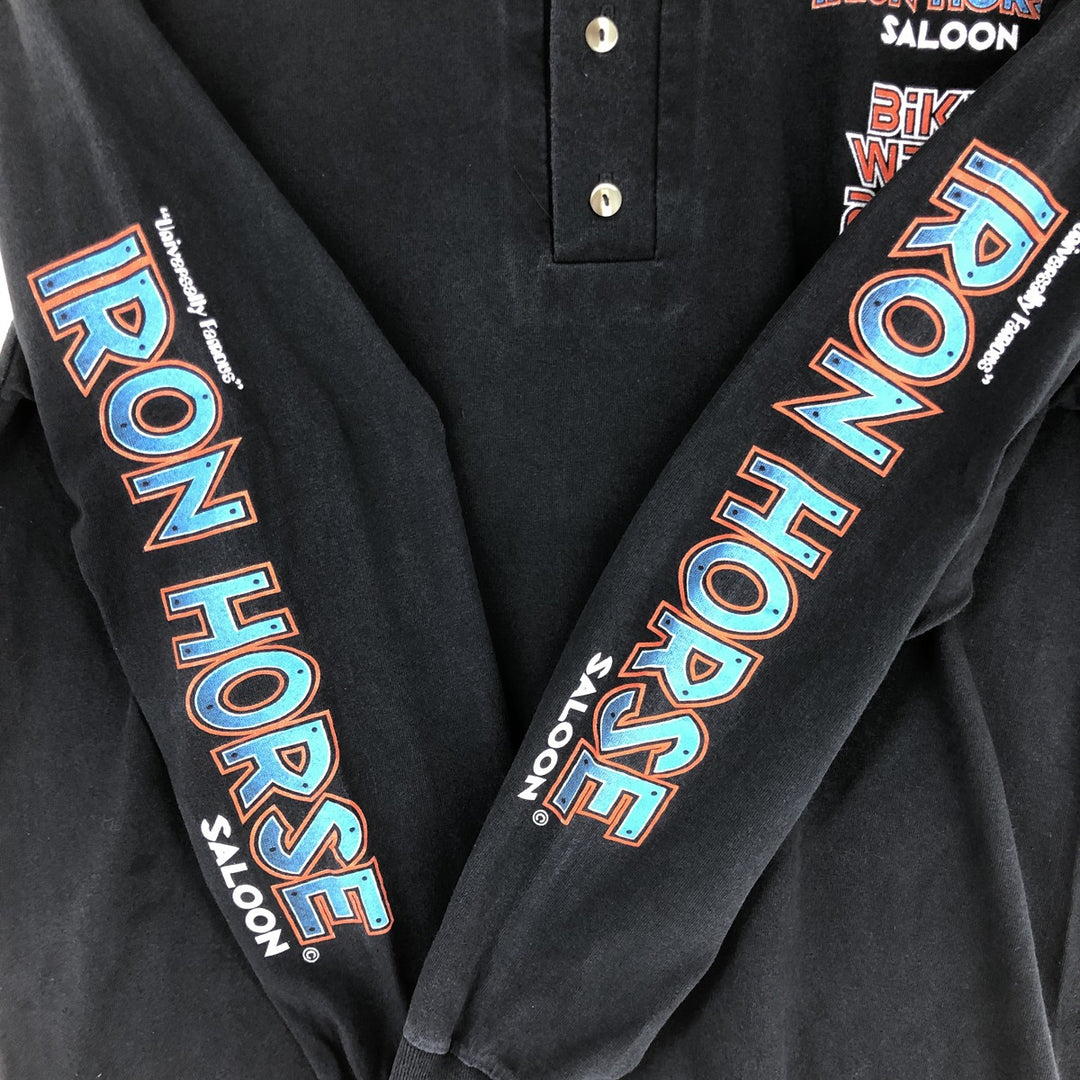 00'S MURINA Long Sleeve T-Shirt Made in USA Men's M Size cotton black type Vintage Second Hand