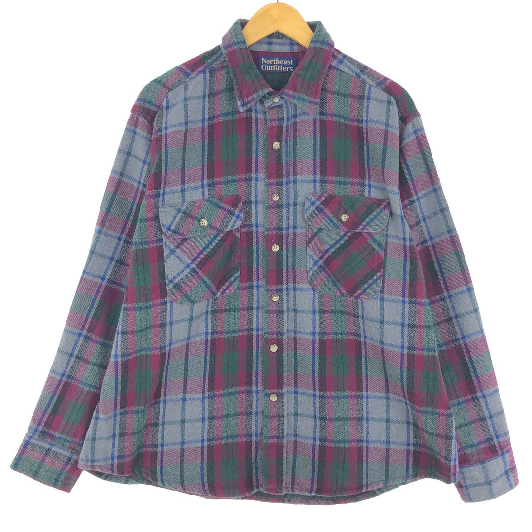 Northeast Outfitters Long Sleeve Heavy Flannel Check Shirt Made in USA Men's XL /eaa496509