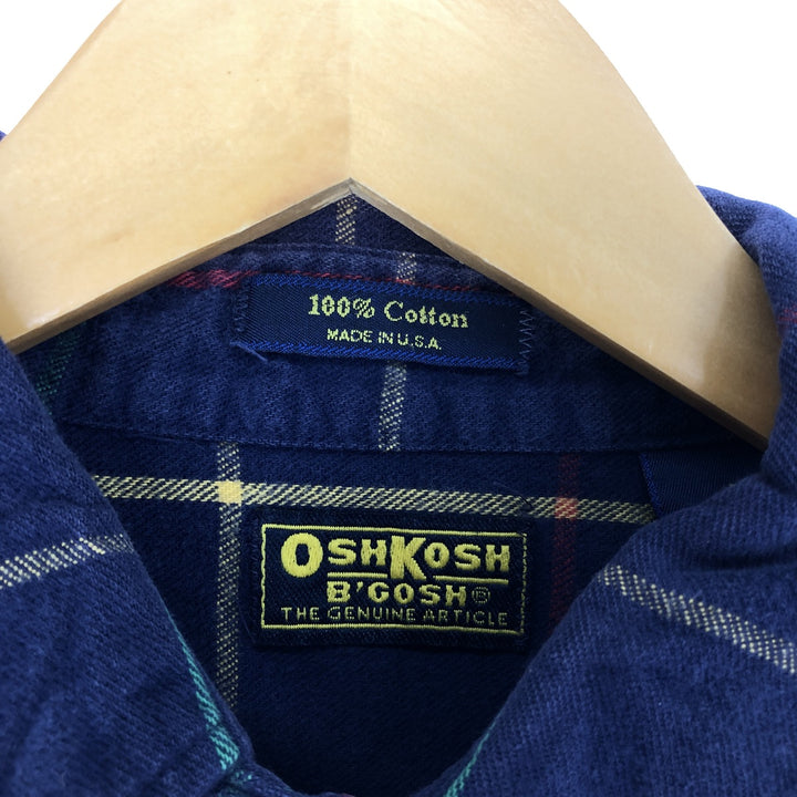 Osh Kosh Long Sleeve Heavy Flannel Check Shirt Made in USA Men's XL /eaa496511