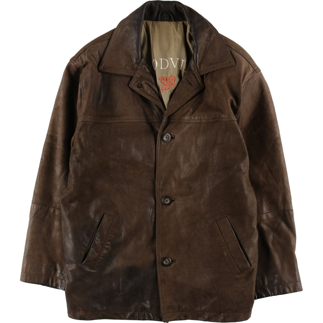 Leather car coat, men's size L / eaa496647