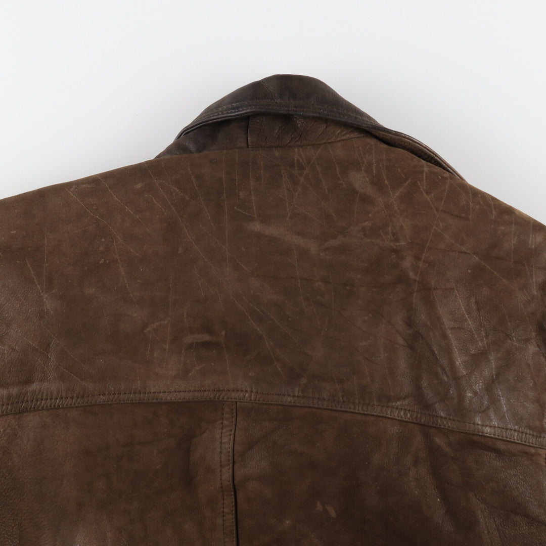 Leather car coat, men's size L / eaa496647