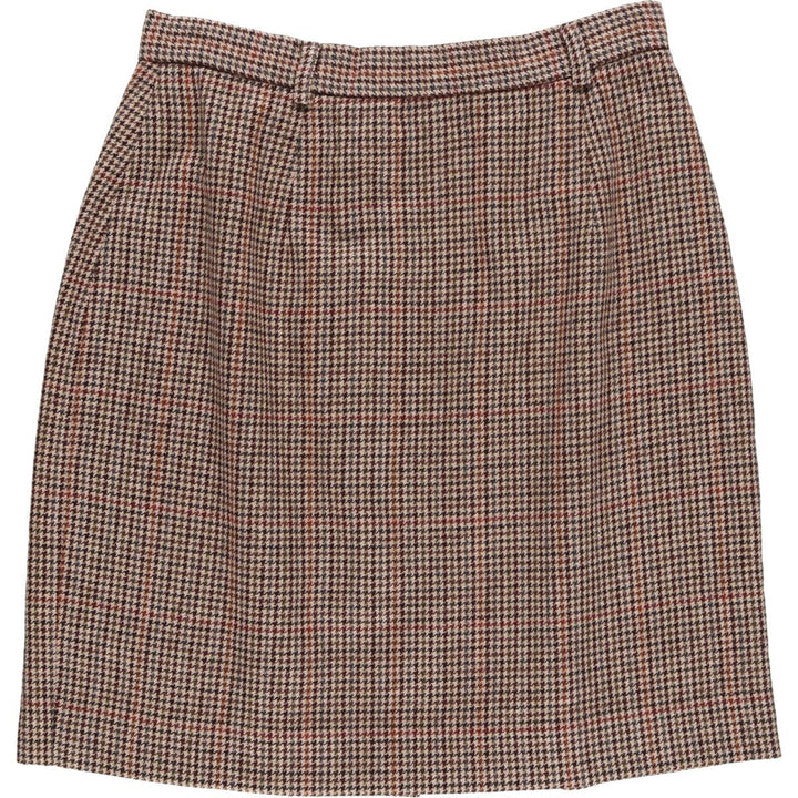 Ralph Lauren Gun Club Check Wool Trapezoid Mini Skirt Made in USA Women's L size / eaa496731