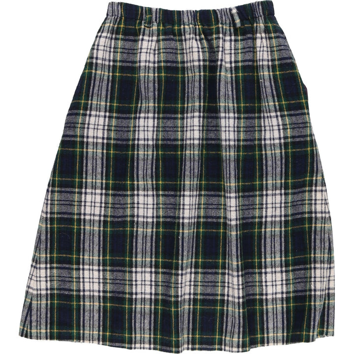 THE TOG SHOP Tartan Check Wool Half-Length A-Line Skirt Made in USA Women's L size /eaa496733