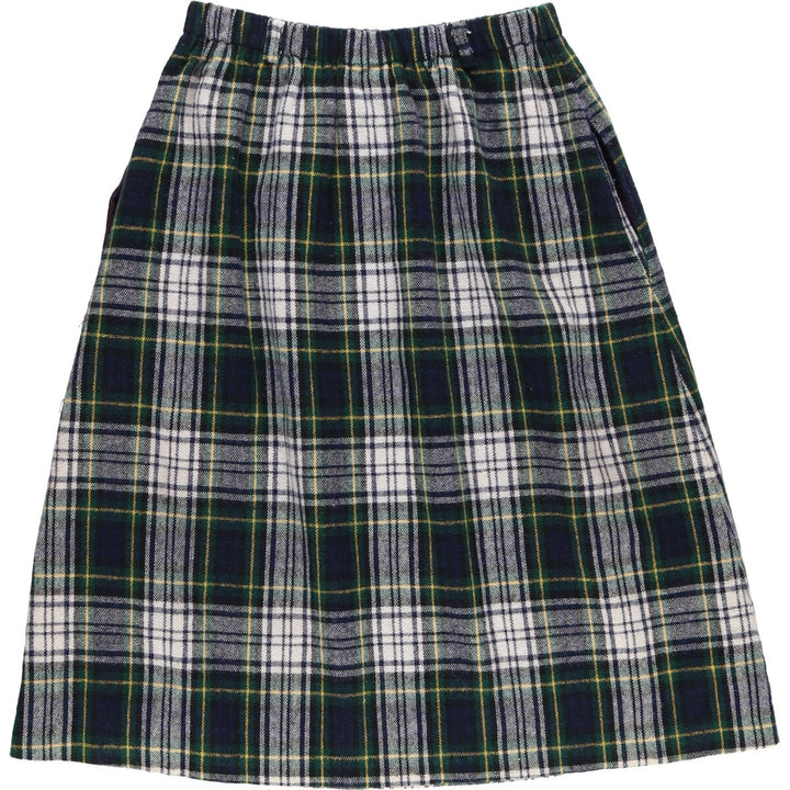 THE TOG SHOP Tartan Check Wool Half-Length A-Line Skirt Made in USA Women's L size /eaa496733