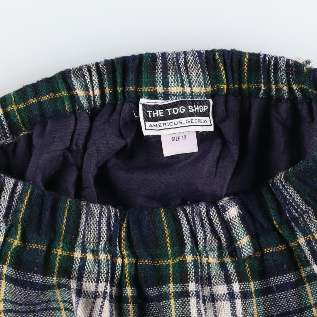 THE TOG SHOP Tartan Check Wool Half-Length A-Line Skirt Made in USA Women's L size /eaa496733