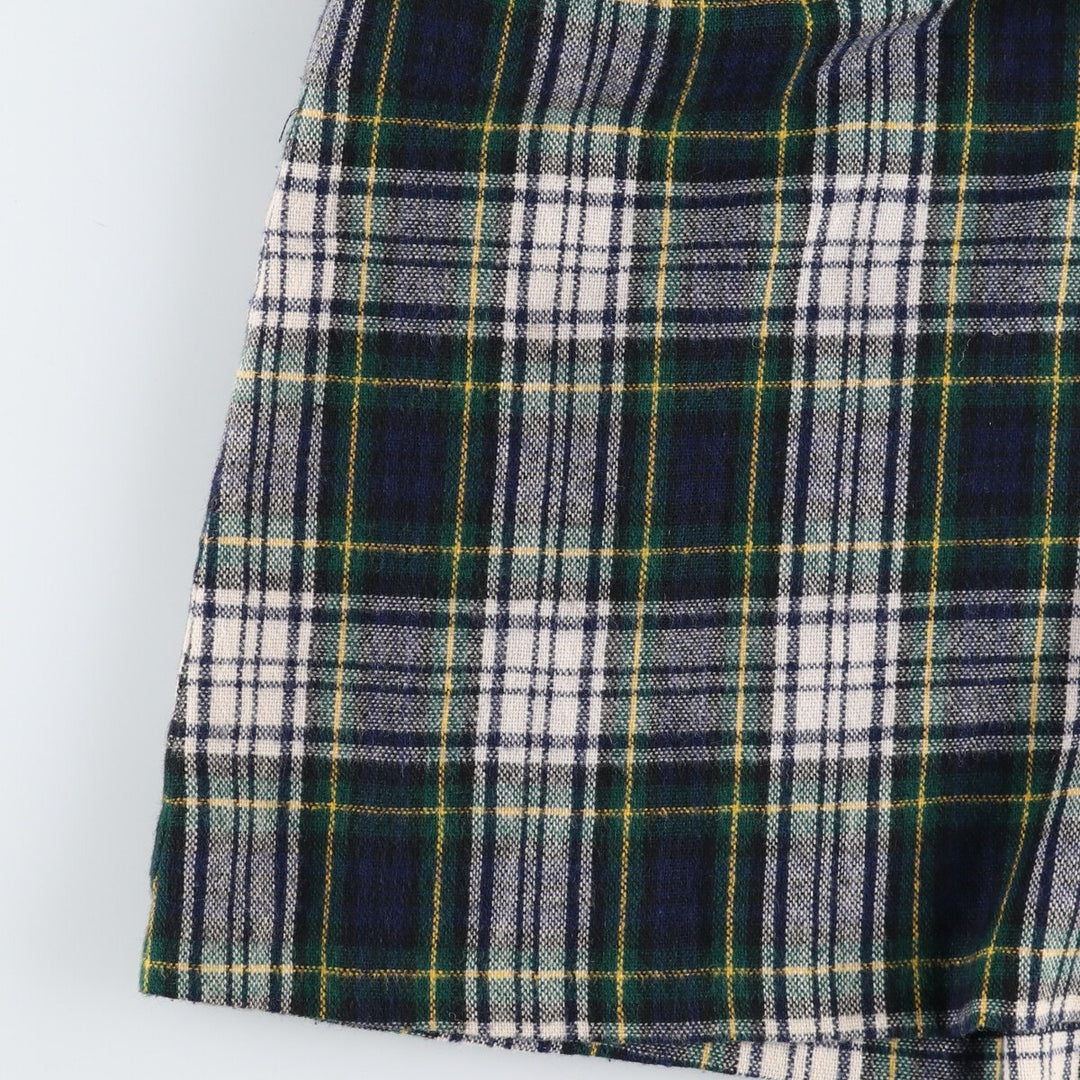 THE TOG SHOP Tartan Check Wool Half-Length A-Line Skirt Made in USA Women's L size /eaa496733