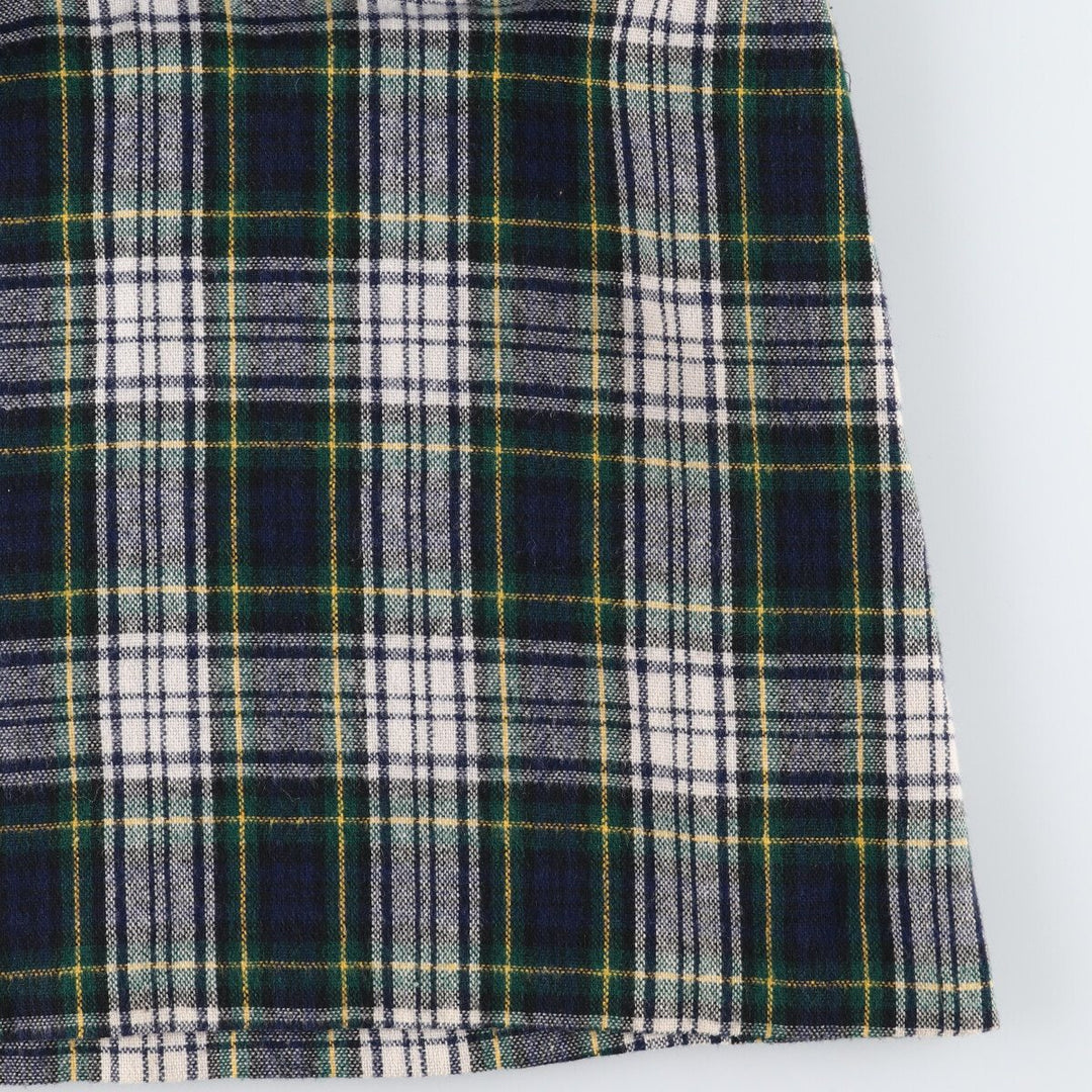 THE TOG SHOP Tartan Check Wool Half-Length A-Line Skirt Made in USA Women's L size /eaa496733