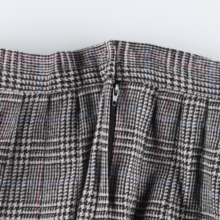 the Villager Glen Check Wool Long Pleated Skirt Made in USA Women's M size /eaa496738