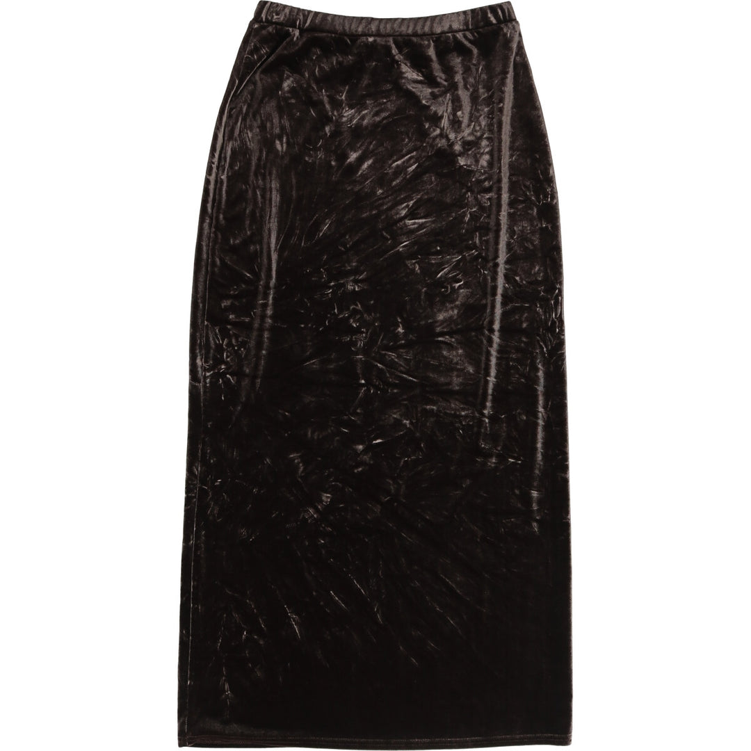 auen auen usa velour maxi-length tight skirt, made in the USA, women's size M polyester brown type Vintage Second Hand