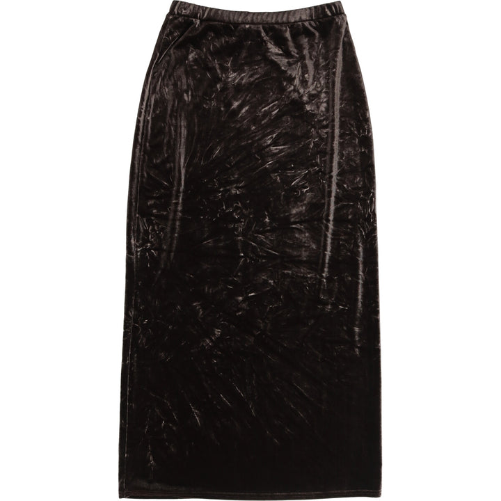 auen auen usa velour maxi-length tight skirt, made in the USA, women's size M polyester brown type Vintage Second Hand