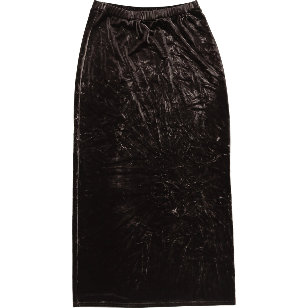 auen auen usa velour maxi-length tight skirt, made in the USA, women's size M polyester brown type Vintage Second Hand