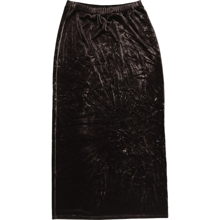 auen auen usa velour maxi-length tight skirt, made in the USA, women's size M polyester brown type Vintage Second Hand