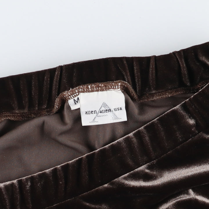 auen auen usa velour maxi-length tight skirt, made in the USA, women's size M polyester brown type Vintage Second Hand