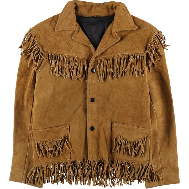 60'S JOO KAY fringed suede leather jacket, women's size M, vintage / eaa496766