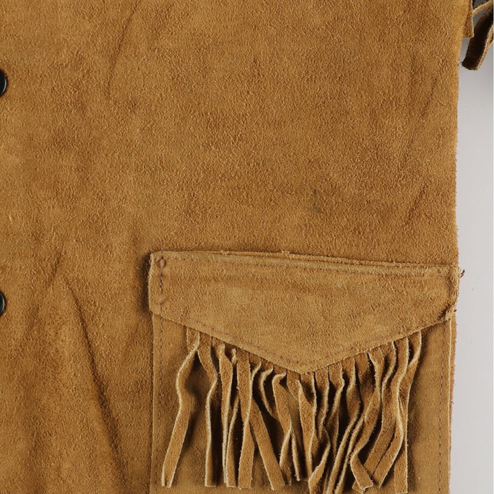 60'S JOO KAY fringed suede leather jacket, women's size M, vintage / eaa496766