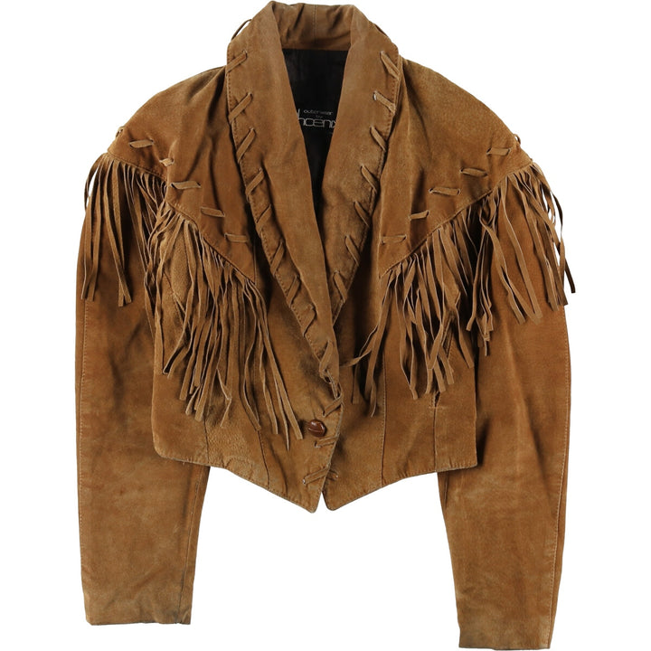 Phoenix fringed suede leather jacket, women's size M / eaa496768