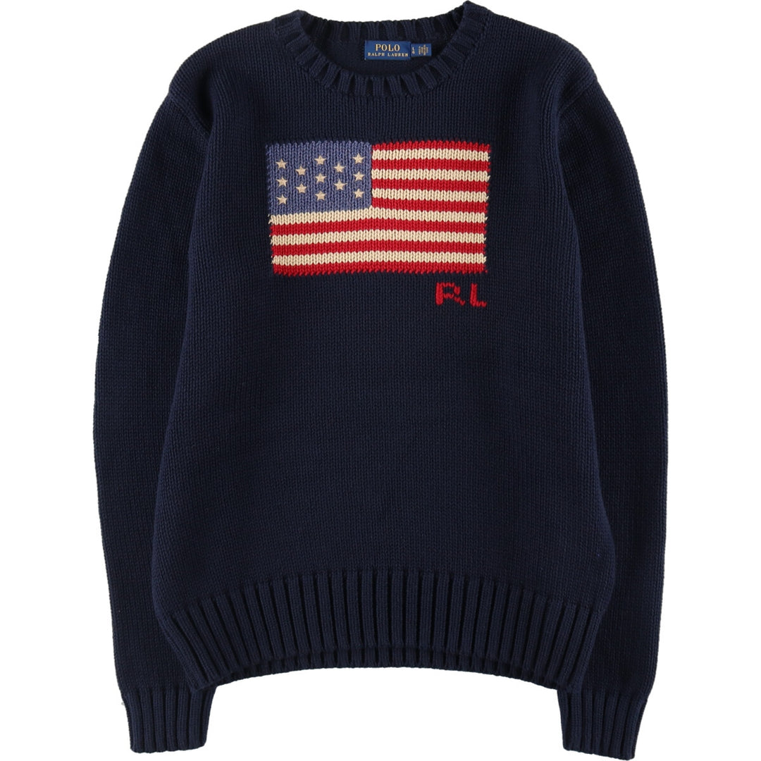 Ralph Lauren POLO RALPH LAUREN Stars and Stripes Cotton Knit Sweater Women's Size L / eaa496794