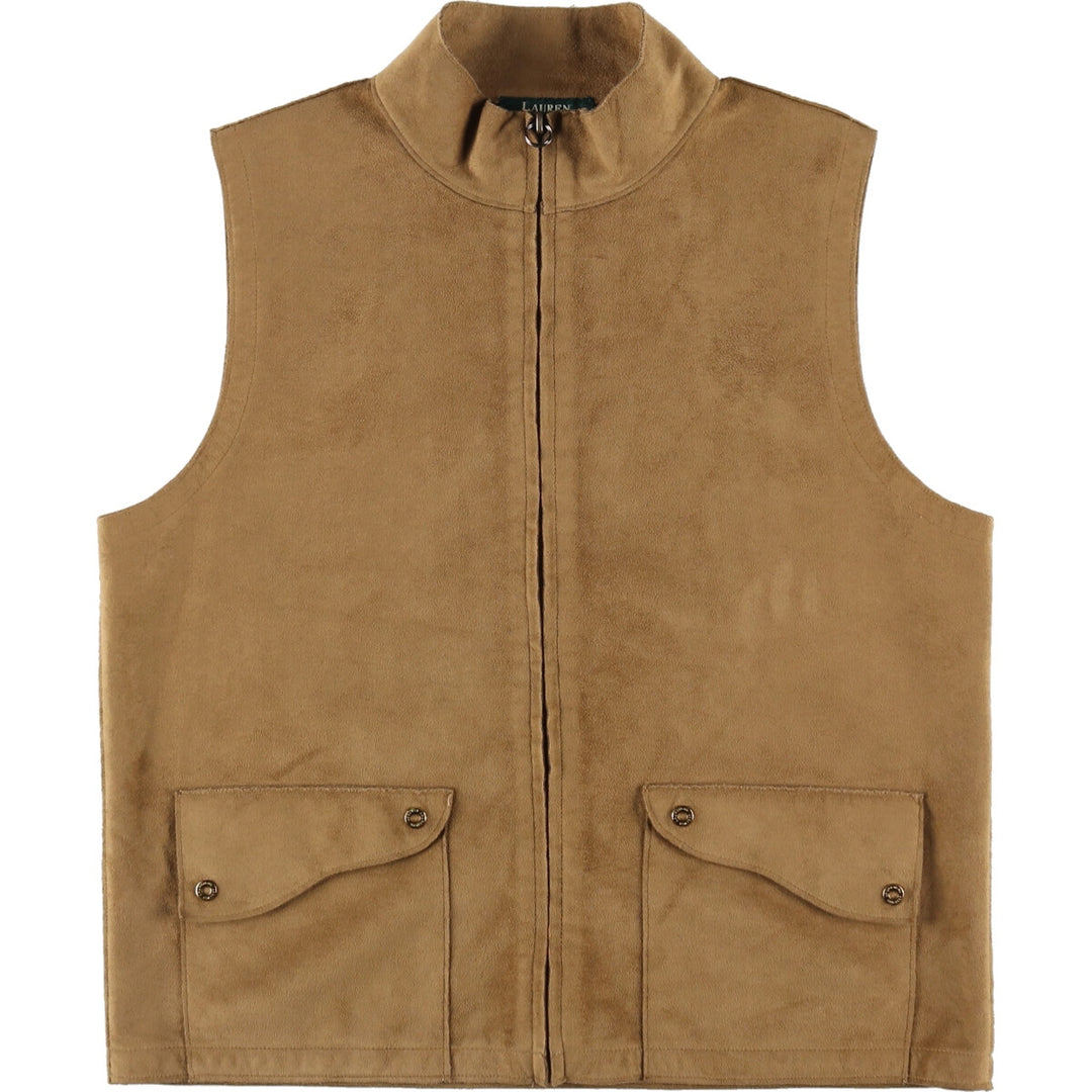 90'S Ralph Lauren LAUREN Lauren faux suede leather vest, women's size M, vintage / eaa496795