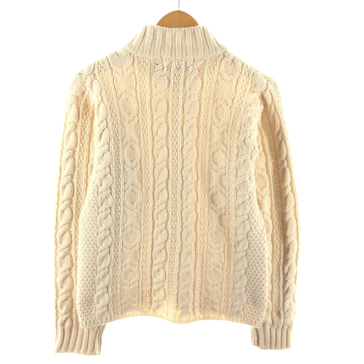 90'S ARANCRAFTS Fisherman Aran Knit Zip Sweater Made in Ireland Women's S Size Vintage /eaa496838