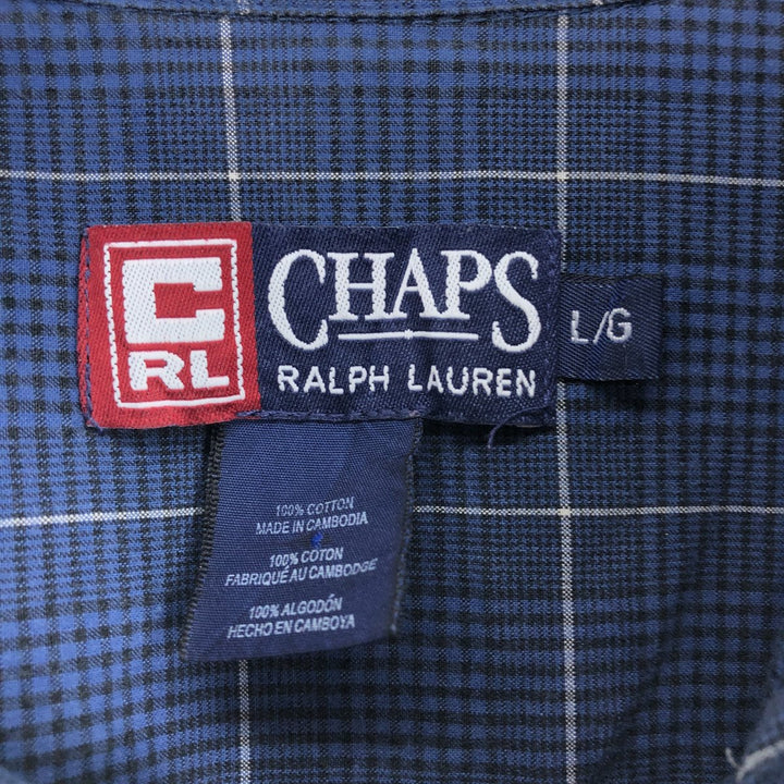 90'S Ralph Lauren CHAPS long sleeve button down check shirt men's size L vintage /eaa496844