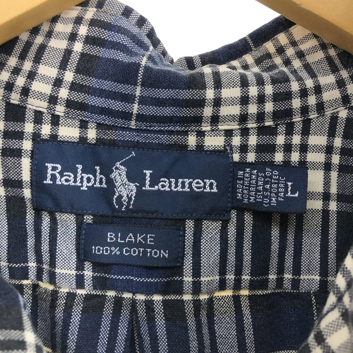 Ralph Lauren BLAKE long sleeve button down check shirt men's size L / eaa496845