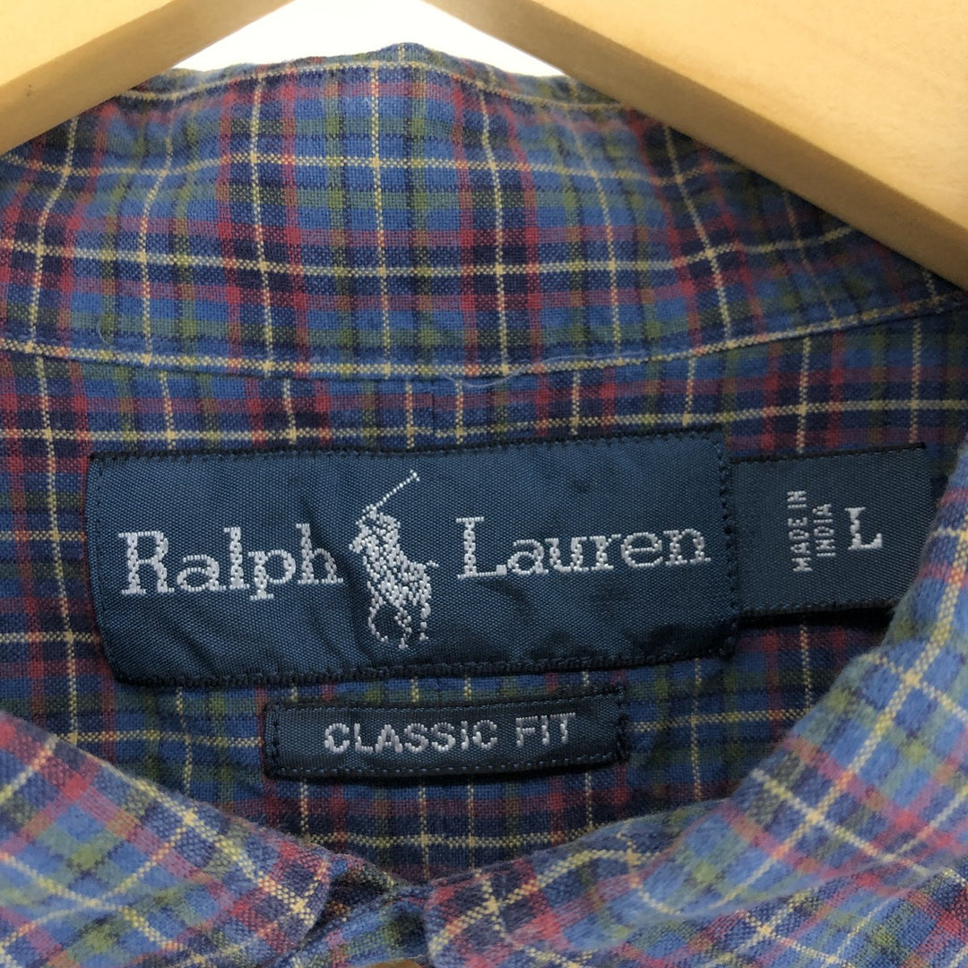 Ralph Lauren Classic Fit Long Sleeve Button Down Check Shirt Men's Size L / eaa496847