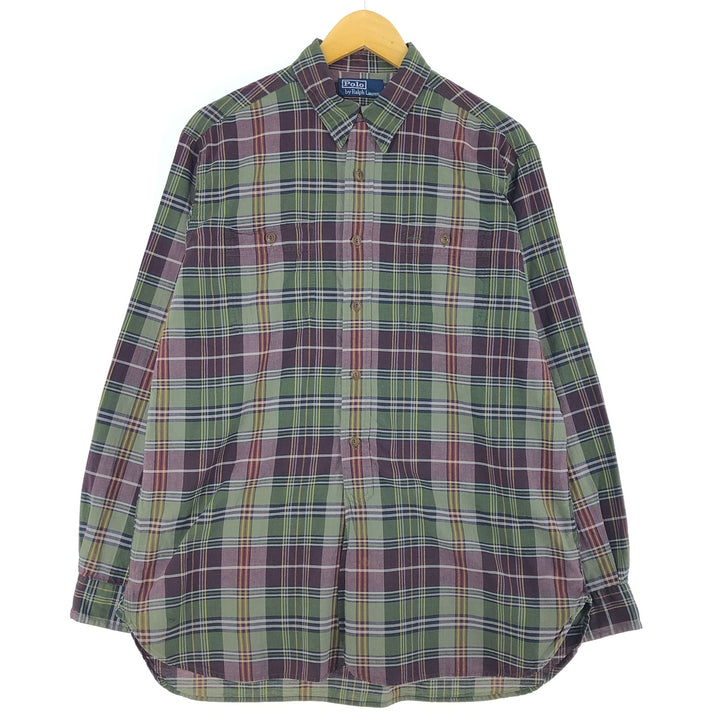 Ralph Lauren POLO by Ralph Lauren Long Sleeve Cotton Check Shirt Men's M / eaa496857