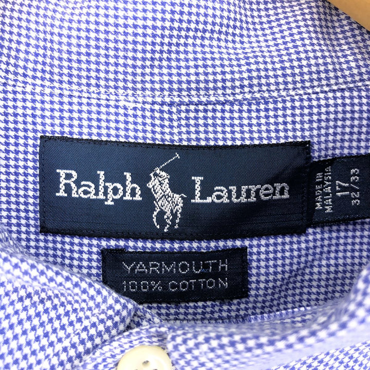 Ralph Lauren YARMOUTH Houndstooth Pattern Long Sleeve Button Down Shirt Men's L size / eaa496858