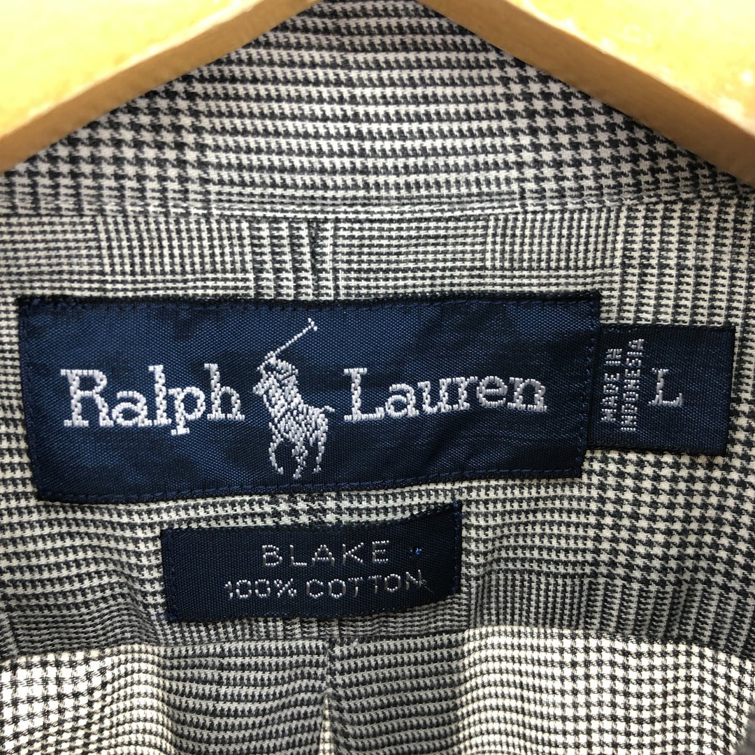 Ralph Lauren BLAKE Glen Check Long Sleeve Button-Down Check Shirt Men's Size L / eaa496859